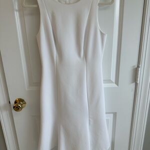 Club Monaco White Sleeveless Dress with Flare Hem